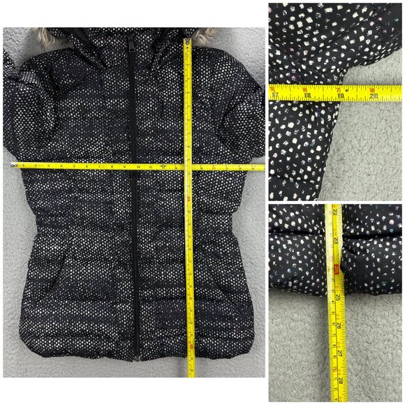The North Face Jacket Women Small Black Polka Dot Gotham Down Puffer Coat Hooded - Picture 11 of 11